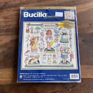 New Bucilla Paper Dolls 13 x 12 Counted Cross Stitch Kit 42670
